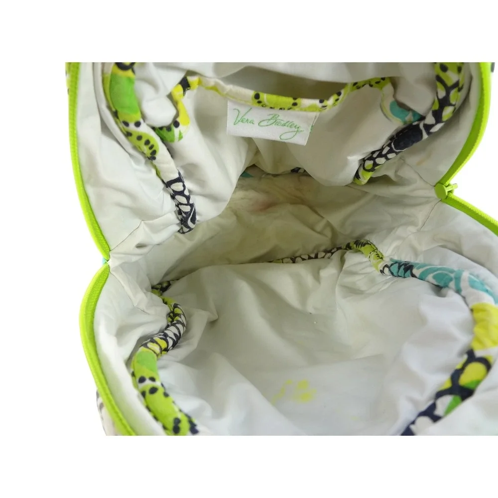 Vera Bradley Limes Up Floral Quilted Cotton Lunch Tote Green Yellow Blue Black